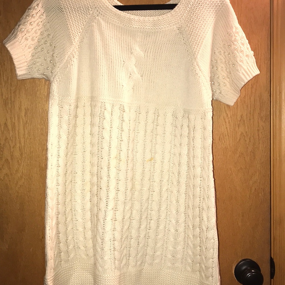 Lovely cream beaded knit sweater